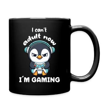 Je ne peux pas être adulte maintenant, je joue drôle, joueur drôle, Pingouin - Mug uni - noir - Droite