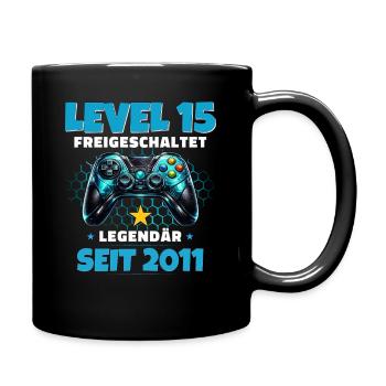 T-shirt joueur du 15e anniversaire niveau 15 débloqué - Mug uni - noir - Droite
