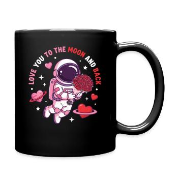 Ich liebe dich bis zum Mond und zurück, Astronaut Valentine - Tasse einfarbig - Schwarz - Rechts