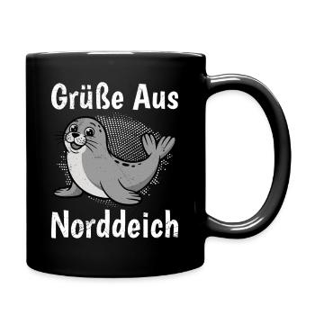North Sea Holiday GREETINGS FROM NORDDEICH Funny - Full Colour Mug - black - Right