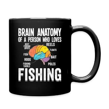 Anatomie du cerveau d’un amateur de pêche - Mug uni - noir - Droite