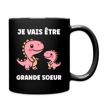 Ich werde eine große Schwester - Tasse einfarbig - Schwarz - Rechts