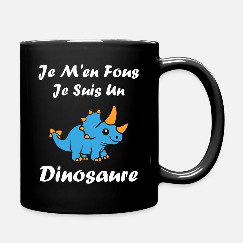 Blue Dino: Funny Phrases - Full Colour Mug - black