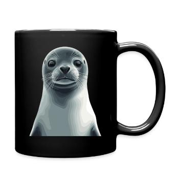 Portrait mignon du sceau - Mug uni - noir - Droite