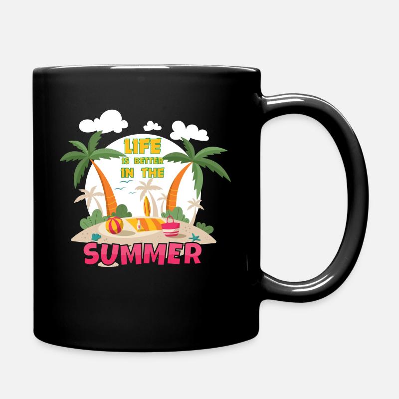 La vie est meilleure à Beach en été - Mug uni - noir