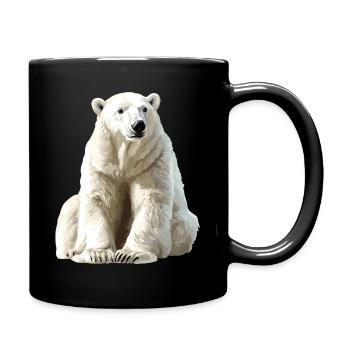Polarbär im Eislicht - Tasse einfarbig - Schwarz - Rechts