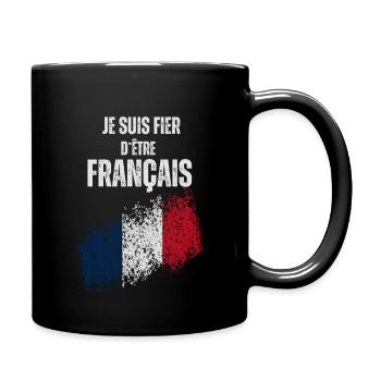 Stolz, Franzose zu sein - Tasse einfarbig - Schwarz - Rechts