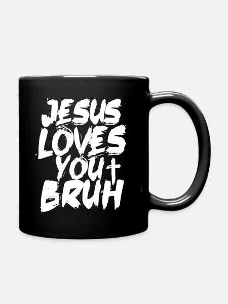 Jésus t’aime mec, un scénario audacieux au pinceau - Mug uni - noir