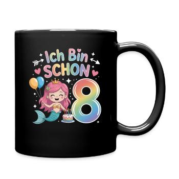 I'm already 8 Mermaid Birthday - Full Colour Mug - black - Right