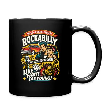 Rockabilly Vintage 50s Rock & Roll - Tasse einfarbig - Schwarz - Rechts