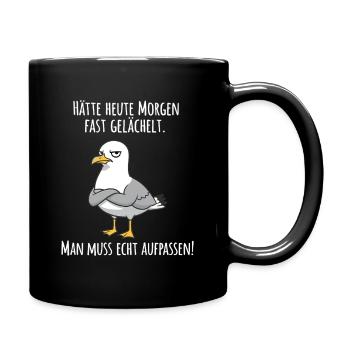 Fast gelächelt – Grummelige Möwe für Morgenmuffel - Mug uni - noir - Droite