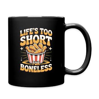 Humour du soir de jeux avec ailes de poulet - Mug uni - noir - Droite