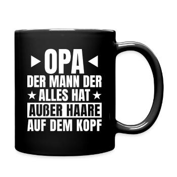 Grandpa with Bald Saying Father's Day - Full Colour Mug - black - Right