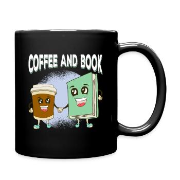 Coffee meets book friendship - Full Colour Mug - black - Right