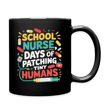 Schulkrankenschwester Patchwork Minis - Tasse einfarbig - Schwarz - Rechts