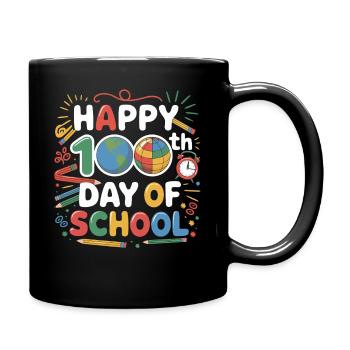 100th day of school – Colourful joy of learning - Full Colour Mug - black - Right