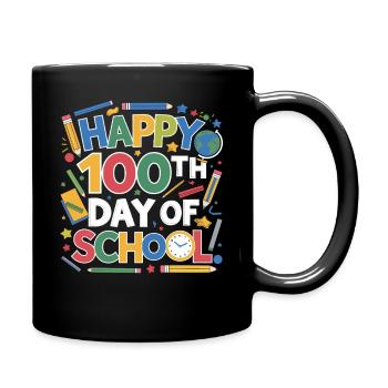 100th Day School Celebration - Tasse einfarbig - Schwarz - Rechts