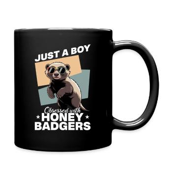 Funny Honey Badger - Tasse einfarbig - Schwarz - Rechts