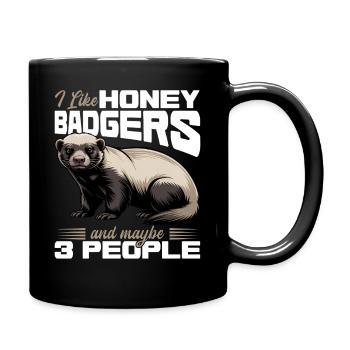 Funny Honey Badger - Tasse einfarbig - Schwarz - Rechts