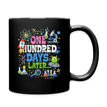 Hundert Tage Später – Wissenschafts-Comic - Tasse einfarbig - Schwarz - Rechts