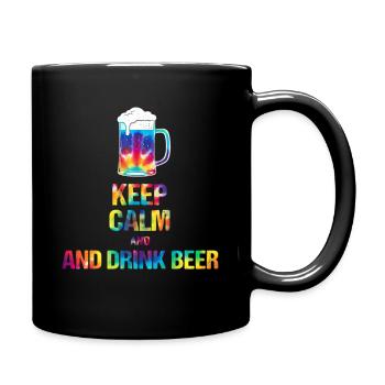 Keep Calm and drink beer Tie-Dye - Full Colour Mug - black - Right