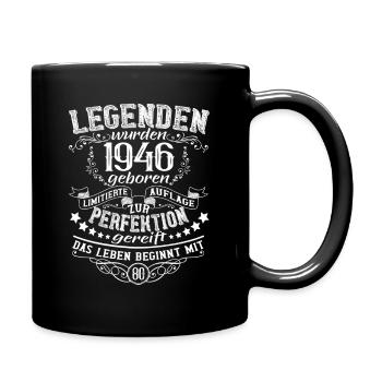 80 Geburtstag Legenden Vintage Retro Design - Tasse einfarbig - Schwarz - Rechts