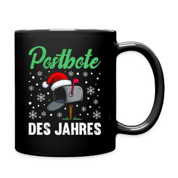 Briefträger POSTBOTE DES JAHRES Lustiges - Tasse einfarbig - Schwarz - Rechts