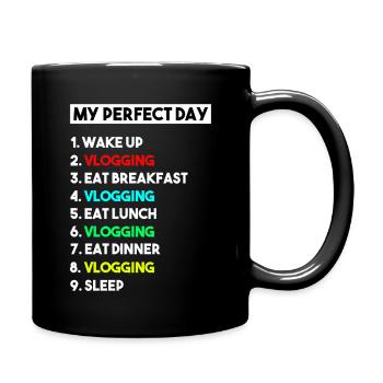 My Perfect Day Vlogging Schedule Creator Art - Full Colour Mug - black - Right