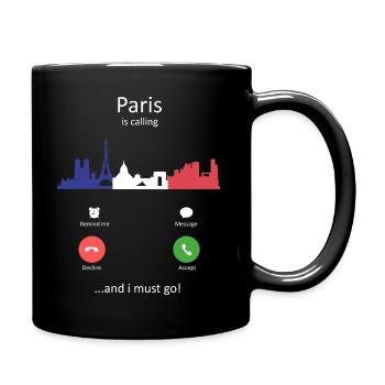 Paris ruft das französische Skyline-Reisedesign - Tasse einfarbig - Schwarz - Rechts
