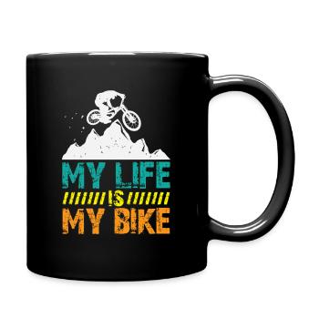 Mountain Bike Mountain Bike Saying MTB Downhill - Full Colour Mug - black - Right