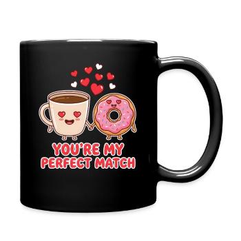 Tu es mon parfait partenaire Donut au café Valentine - Mug uni - noir - Droite