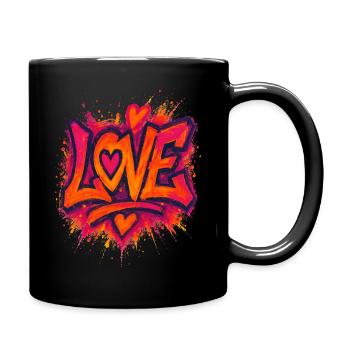 Love - Heart - Valentine's Day - Wedding - Full Colour Mug - black - Right