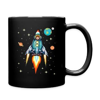 Rocket Space Space Spaceship Spaceship - Full Colour Mug - black - Right