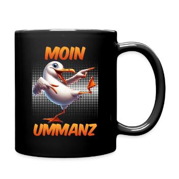 Insel Ummanz MOIN UMMANZ Ostsee Urlaub Lustig - Tasse einfarbig - Schwarz - Rechts