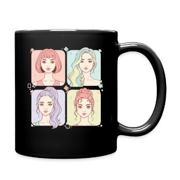 Kpop Korean Pop Cute Anime Korea Girl Music Love - Full Colour Mug - black - Right
