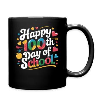 Hundredth Day of School Design - Full Colour Mug - black - Right
