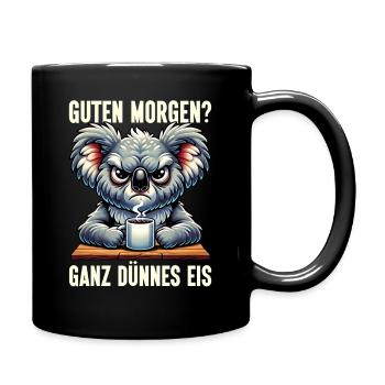 Guten Morgen Ganz Dünnes Eis Koala Schlafmützen - Full Colour Mug - black - Right