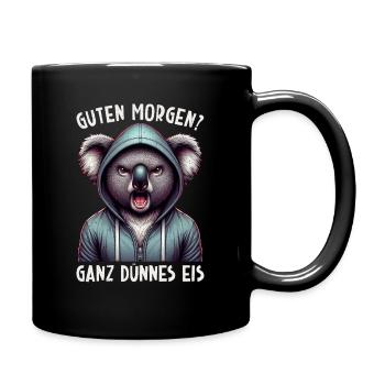 Guten Morgen Ganz Dünnes Eis Koala Schlafmützen - Full Colour Mug - black - Right