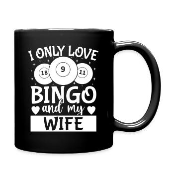 Joueur de bingo Je n’aime que ma femme & Bingo - Mug uni - noir - Droite