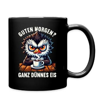 Guten Morgen Ganz Dünnes Eis Pinguin Schlafmützen - Full Colour Mug - black - Right