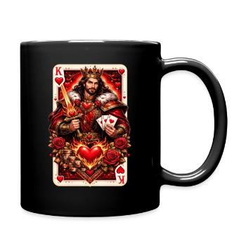 Playing Card King of Hearts Couple Shirt Valentine's Day No. 1 - Full Colour Mug - black - Right