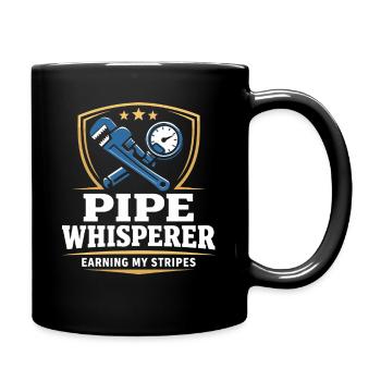 Pipe Whisperer, Plumber, Humor Gift - Full Colour Mug - black - Right