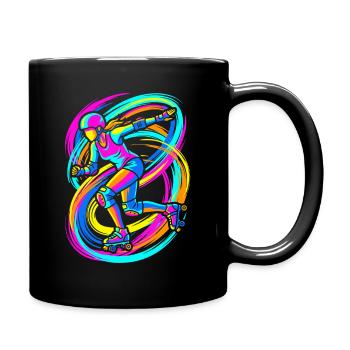 Rollschuhläuferin - Tasse einfarbig - Schwarz - Rechts