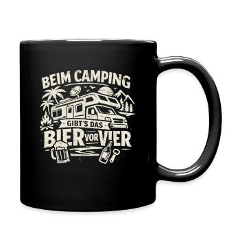 Camping | Bier vor Vier - Tasse einfarbig - Schwarz - Rechts