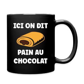 Illustrated pain au chocolat - Full Colour Mug - black - Right