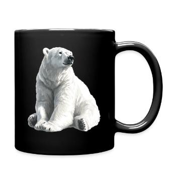 Polar Bär Illustration Eislicht - Tasse einfarbig - Schwarz - Rechts