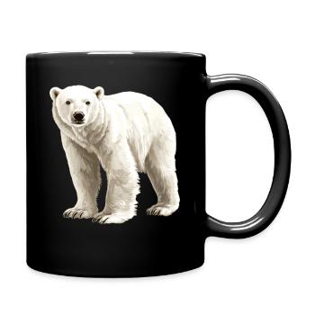 Arktischer Polarbaer Illustration - Tasse einfarbig - Schwarz - Rechts