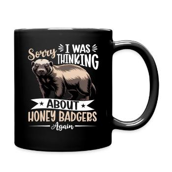 Funny Honey Badger - Tasse einfarbig - Schwarz - Rechts