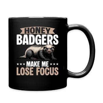 Funny Honey Badger - Tasse einfarbig - Schwarz - Rechts
