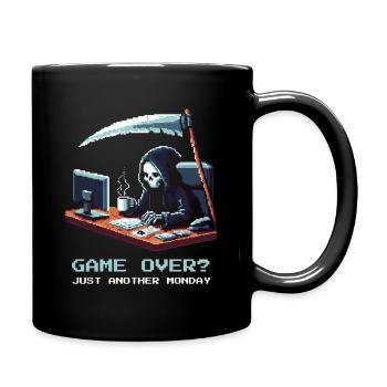 Game Over Everyday Life | Undertaker Job Humor - Full Colour Mug - black - Right